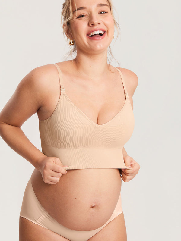 Ribbed V Neck Nursing Bralette