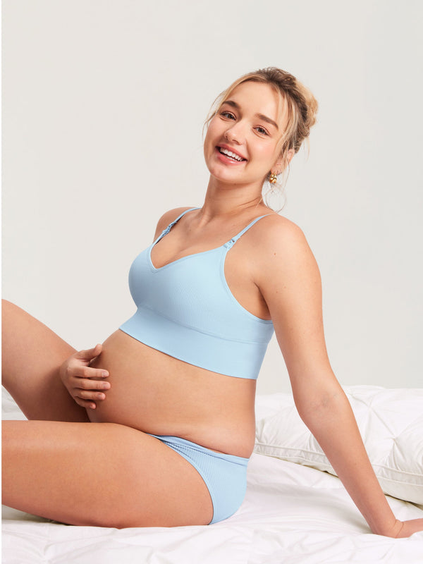 Ribbed V Neck Nursing Bralette