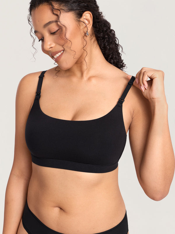 Cotton Scoop Neck Nursing Bralette