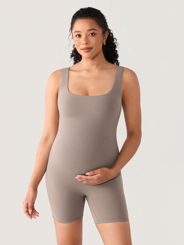 Square Neck Maternity Romper