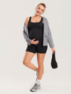 Ribbed Square Neck Maternity Romper