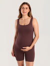 Ribbed Square Neck Maternity Romper