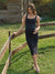 Bodycon Maternity Midi Dress with Back Slit