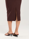 Bodycon Maternity Midi Dress with Back Slit