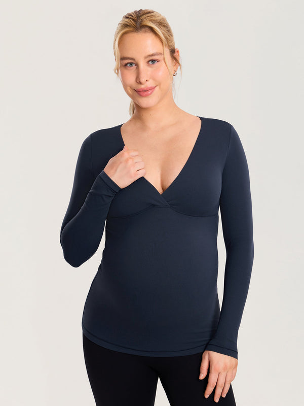 AirSoft Crossover Maternity & Nursing Top - Long Sleeves