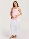 Cotton Rib Lace Trim Maternity Tank Top