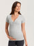 Cotton Rib Henley Maternity Short Sleeve Top