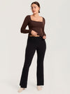 Cotton Foldover Maternity Flare Pants 30.5"
