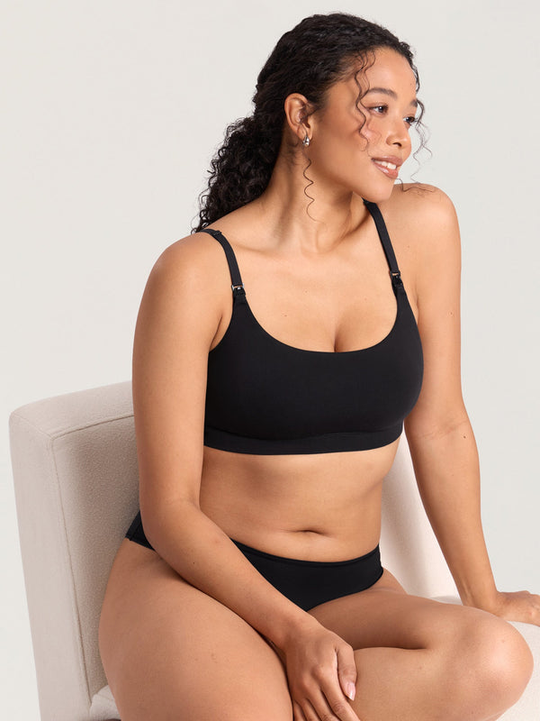 Cotton Scoop Neck Nursing Bralette