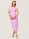 Square Neck Ribbed Maternity Dress