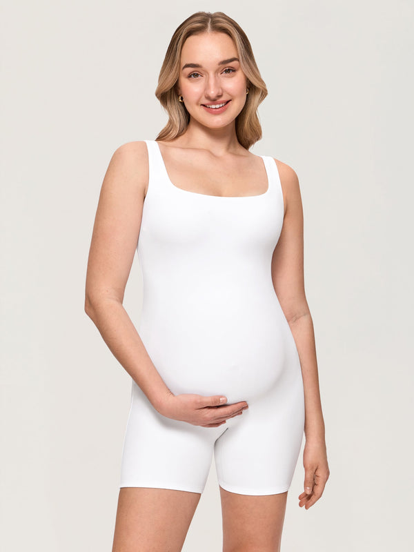 Square Neck Maternity Romper