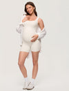 Square Neck Maternity Romper