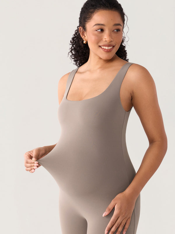 Square Neck Maternity Romper