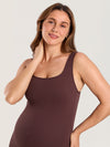 Ribbed Square Neck Maternity Romper