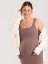 Bodycon Maternity Midi Dress with Back Slit