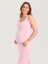 Bodycon Maternity Midi Dress with Back Slit