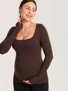 AirSoft Square Neck Maternity Top - Long Sleeves