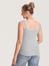 Cotton Rib Lace Trim Maternity Tank Top