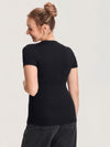 Cotton Rib Henley Maternity Short Sleeve Top