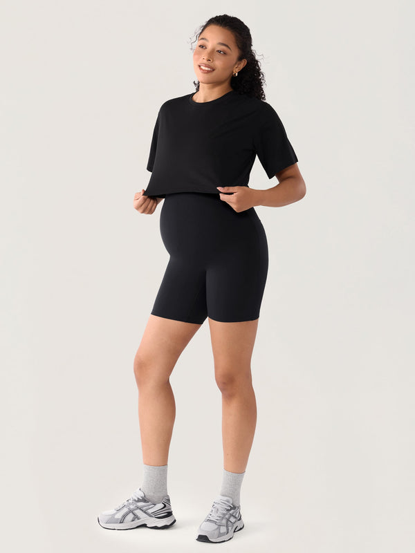 Natrelax® Seamless-Front Maternity Shorts 6"