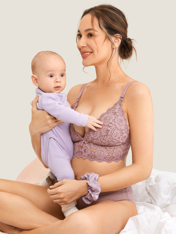 Lace Plunge Nursing Bralette